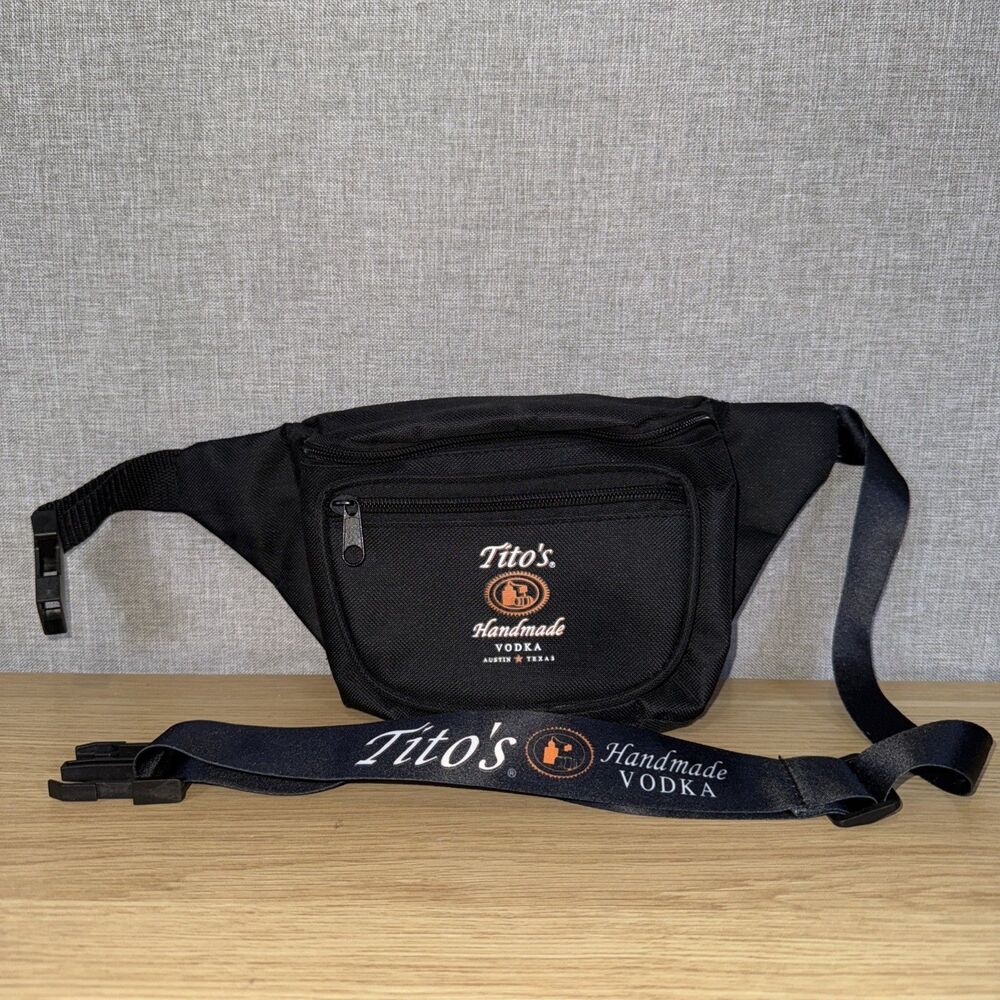 Tito's Handmade Vodka Black Fanny Pack Waist Bag Belt Pouch Promotional Merchand